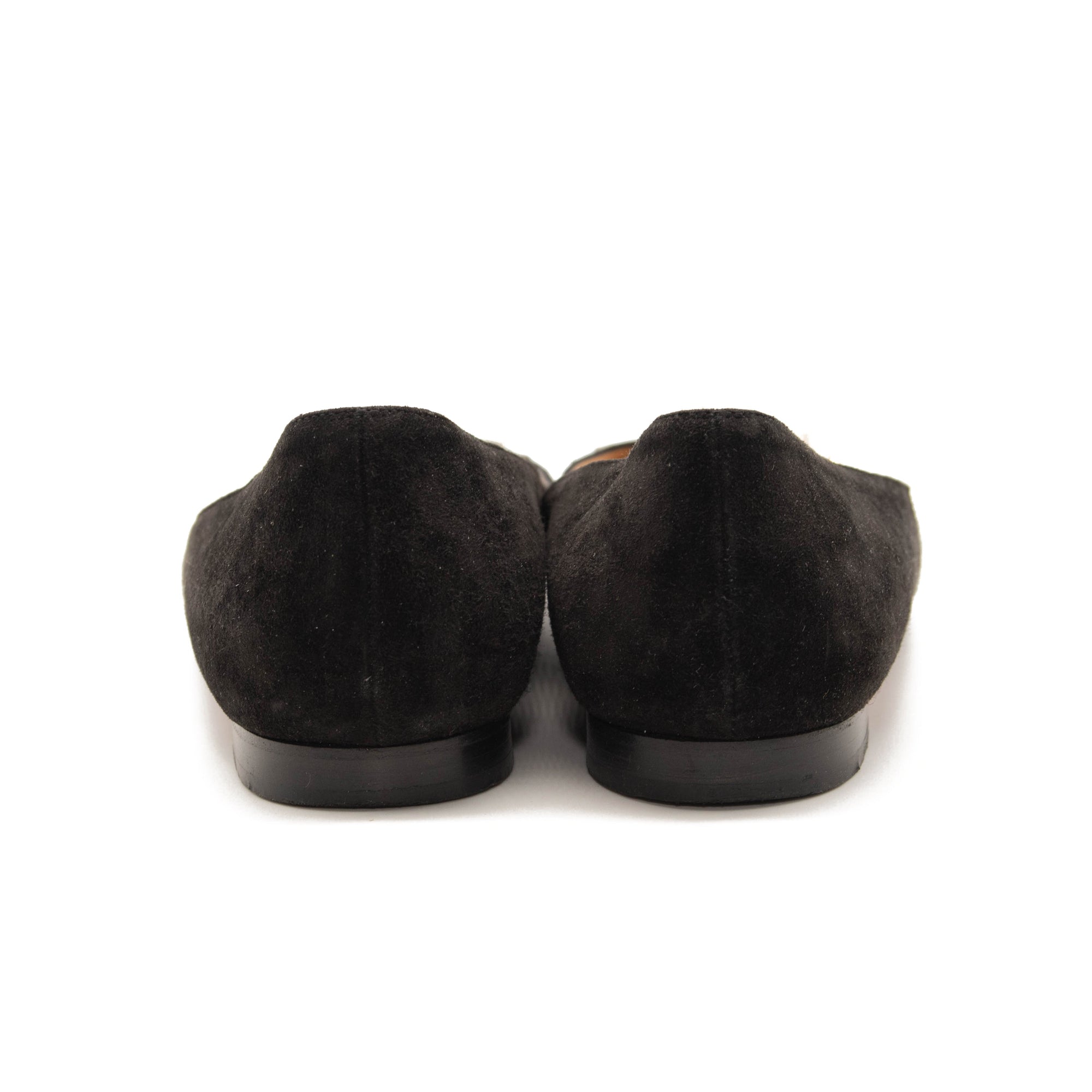 Christian Louboutin Drama Studded Suede Ballet Flats In Black 39