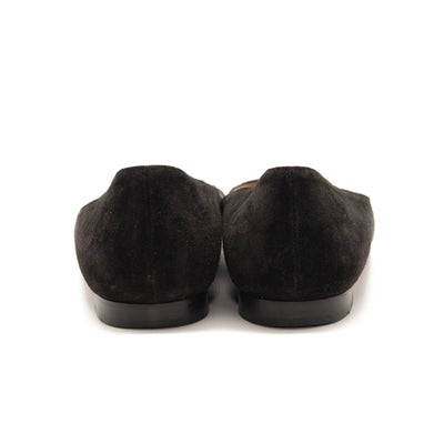 Christian Louboutin Drama Studded Suede Ballet Flats In Black 39