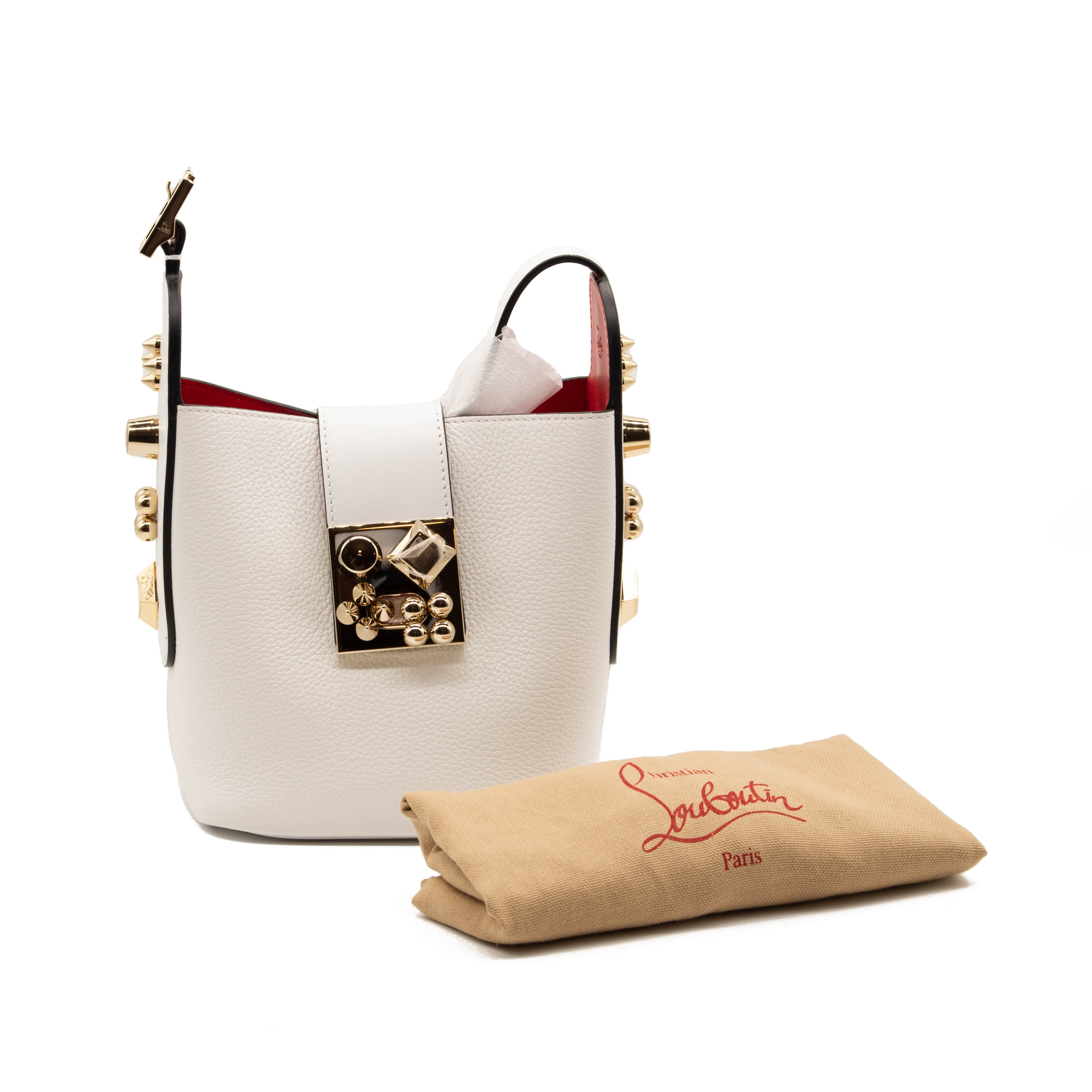 NEW Christian Louboutin Carasky Empire Leather Bucket Bag