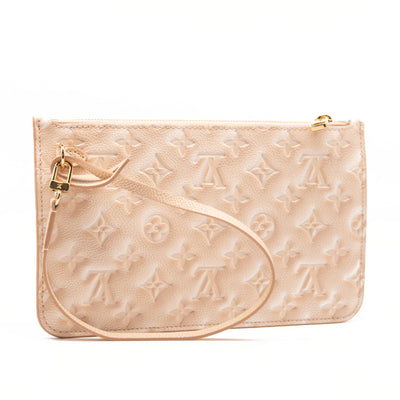 Louis Vuitton Empreinte Monogram Summer Stardust Neverfull MM Pochette Beige Clair Pink Wristlet