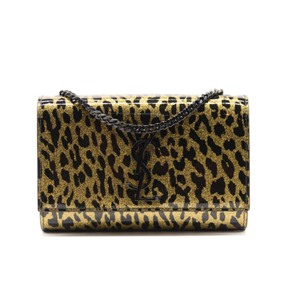 NEW Saint Laurent Monogram Small Kate Glitter Leopard Small Classic Woc