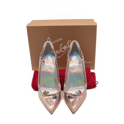 NEW Christian Louboutin Chick Queen Pointed Toe Pump Wood Rose 38 EU
