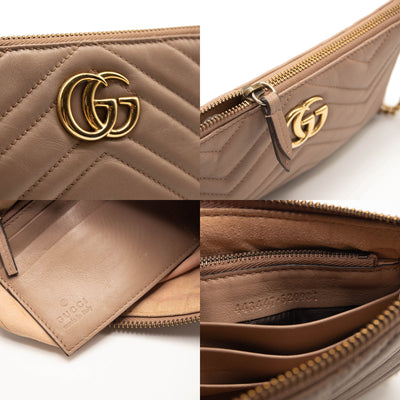 Gucci Calfskin Matelasse Mini GG Marmont Chain Bag Porcelain Rose