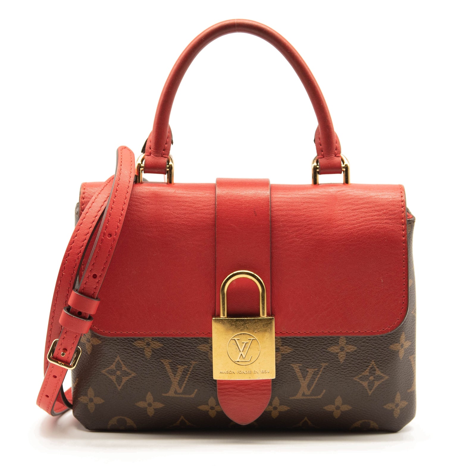 Louis Vuitton Monogram Locky BB Coquelicot Red Leather Shoulder Bag