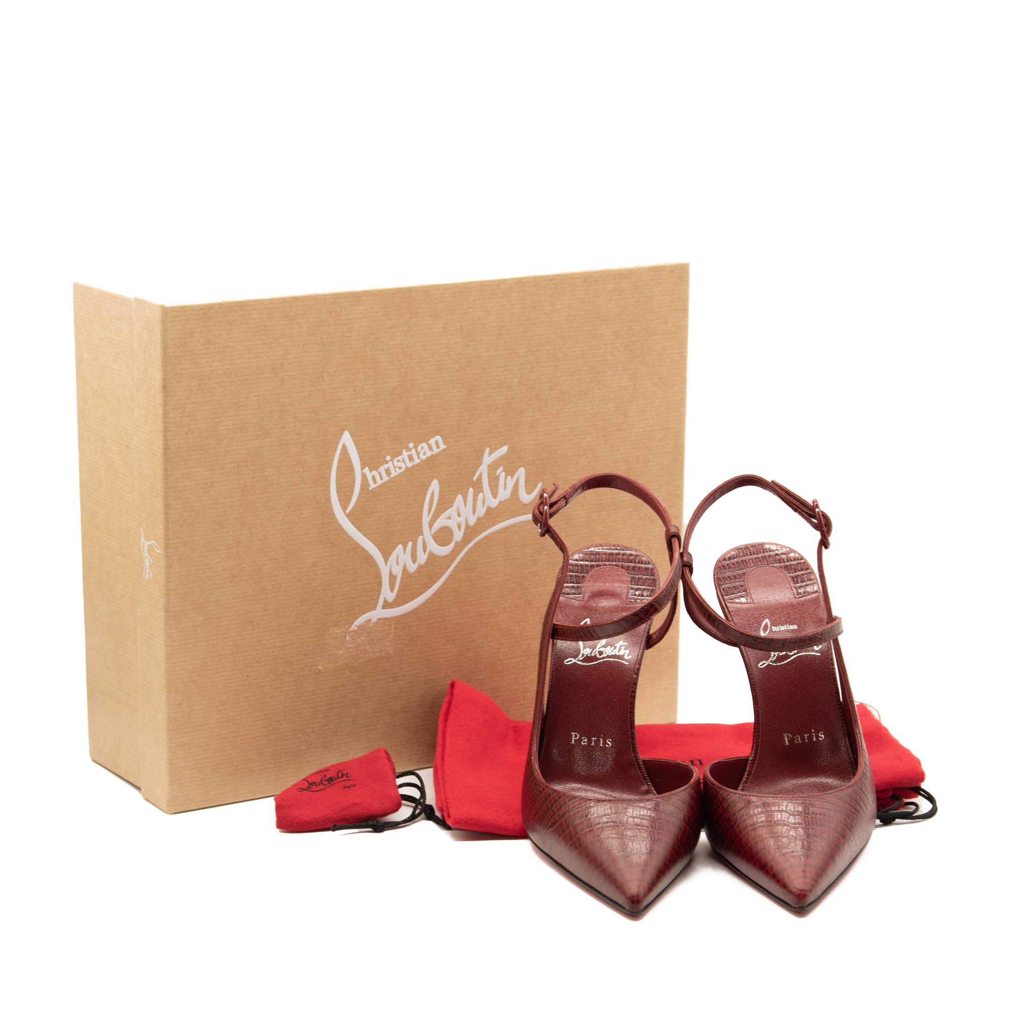 NEW Christian Louboutin Jenlove Lizard Embossed Pointed Toe Pump EU 39