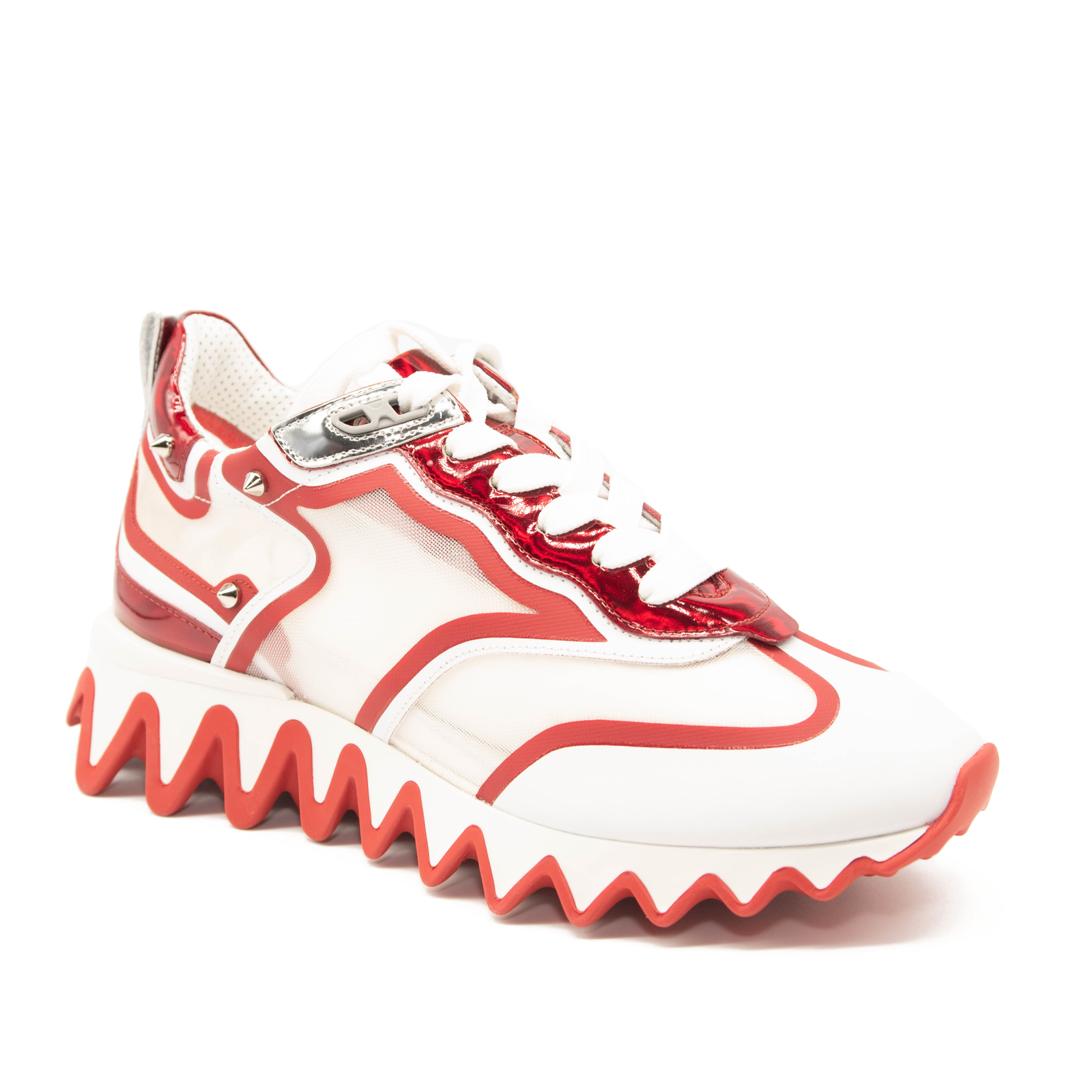 NEW Christian Louboutin Sharkina Sneaker White Red EU 39.5