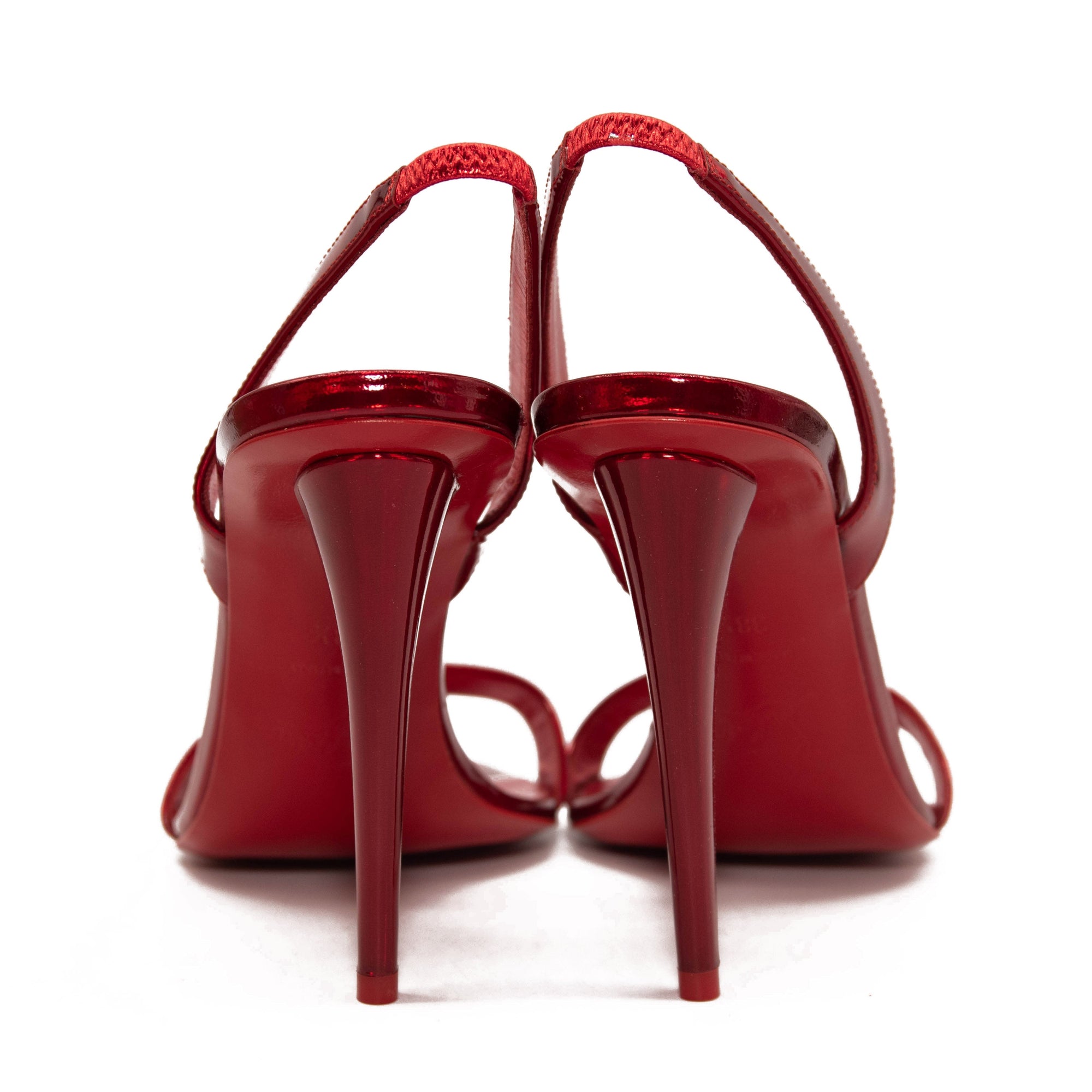 Christian Louboutin Astrid Slingback Sandal Red Metallic Size 38.5 EU