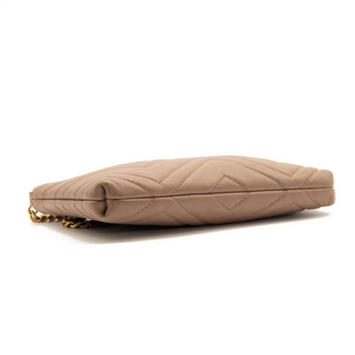 Gucci Calfskin Matelasse Mini GG Marmont Chain Bag Porcelain Rose