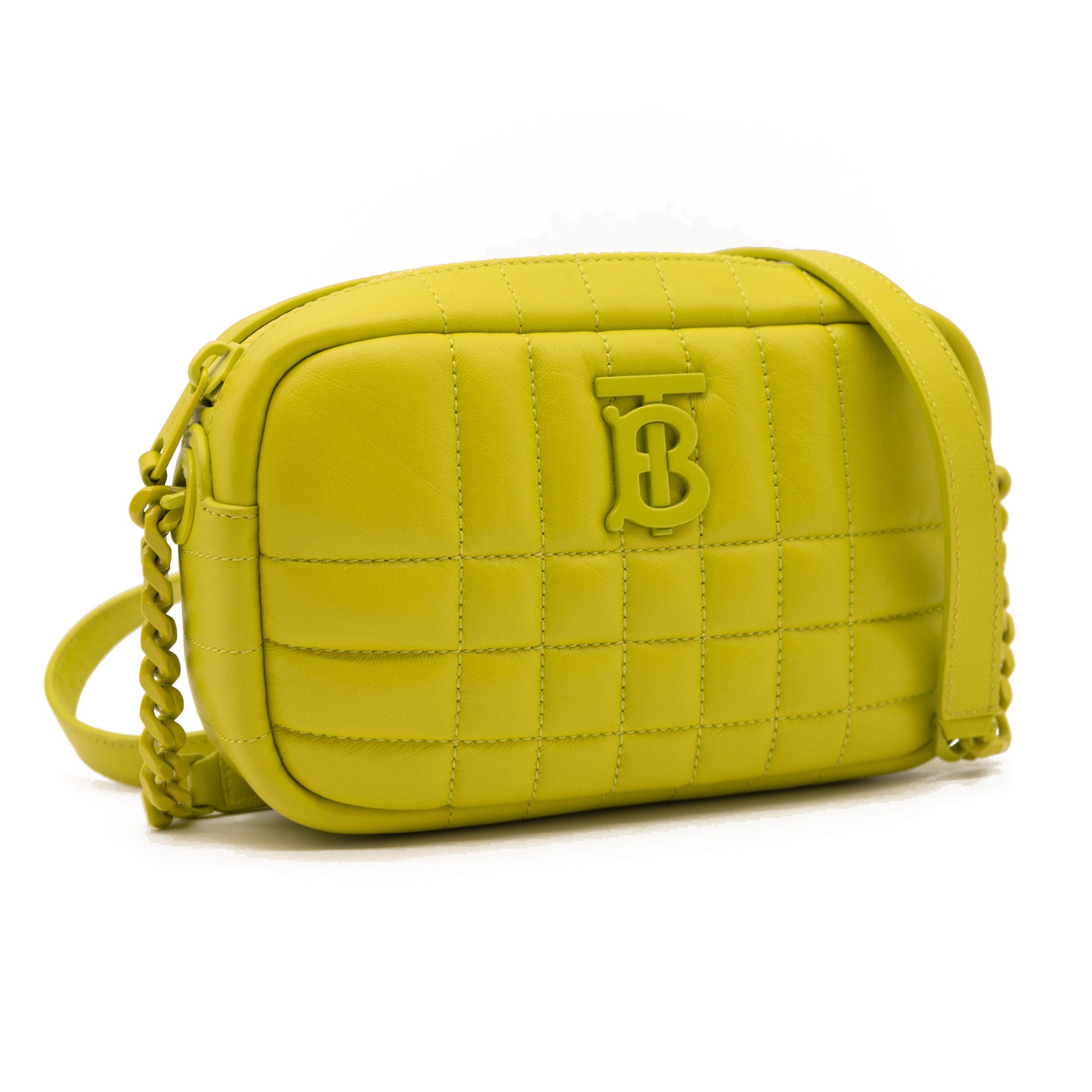 NEW Burberry Mini Lola Quilted Leather Camera Bag Vivid Lime