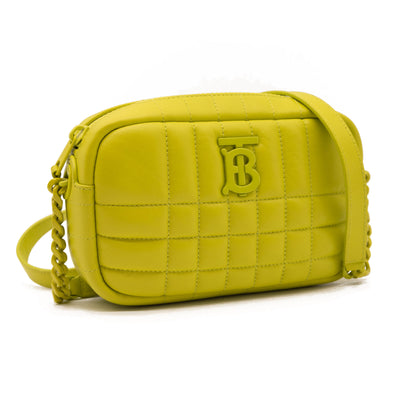 NEW Burberry Mini Lola Quilted Leather Camera Bag Vivid Lime
