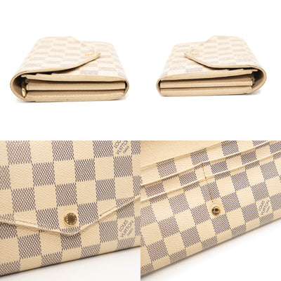 Louis Vuitton Damier Azur Sarah NM Flap Wallet White Canvas