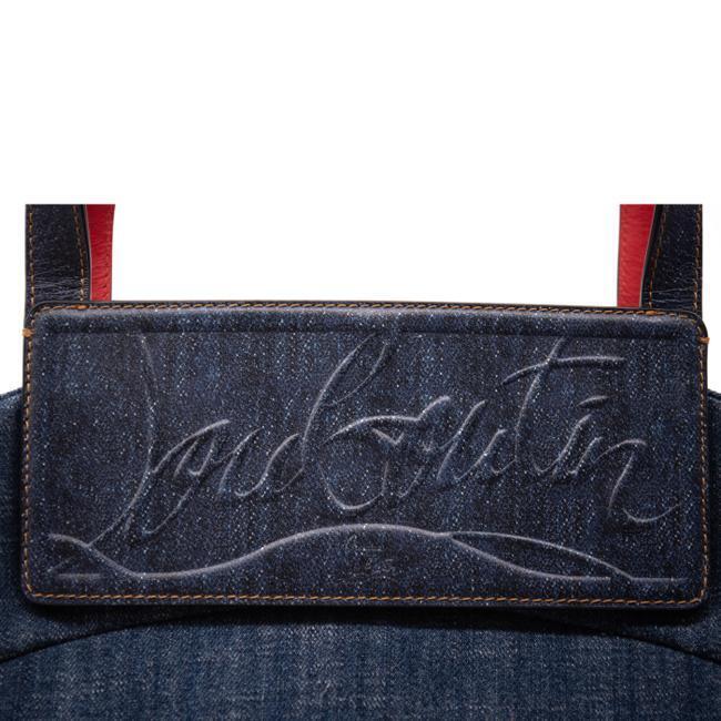 NEW Christian Louboutin Loubishore Miss Shore Weekend Blue Denim Tote