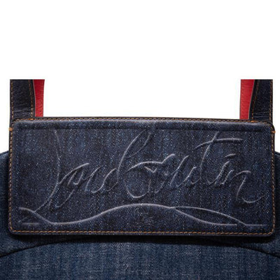 NEW Christian Louboutin Loubishore Miss Shore Weekend Blue Denim Tote