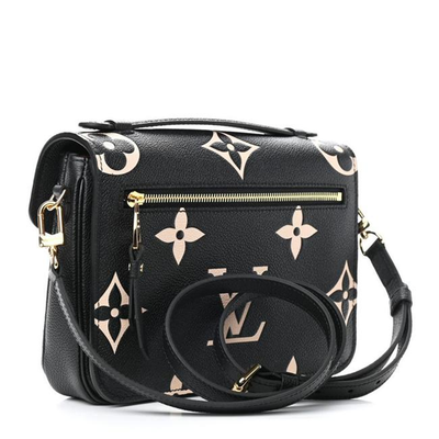 Louis Vuitton Pochette Métis Empreinte Monogram Giant Black Leather Shoulder Bag