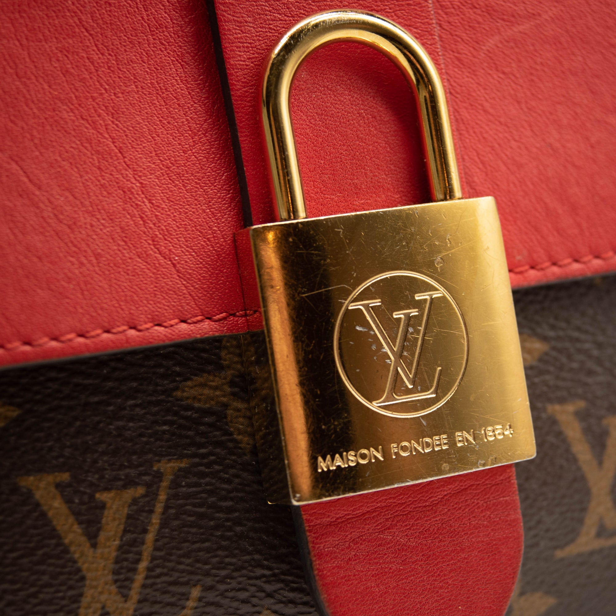 Louis Vuitton Monogram Locky BB Coquelicot Red Leather Shoulder Bag