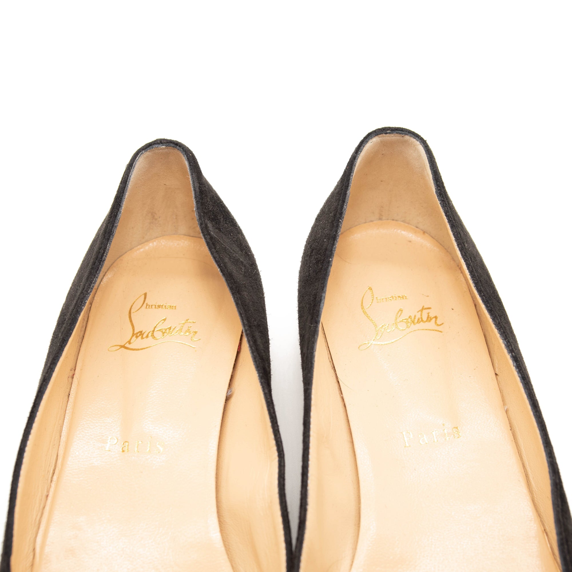 Christian Louboutin Drama Studded Suede Ballet Flats In Black 39