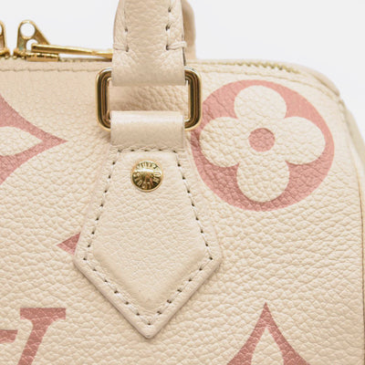Louis Vuitton Empreinte Monogram Giant Speedy Bandouliere 20 Creme Rose Trianon RFID