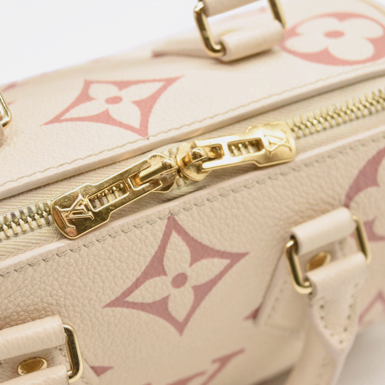 Louis Vuitton Empreinte Monogram Giant Speedy Bandouliere 20 Creme Rose Trianon RFID