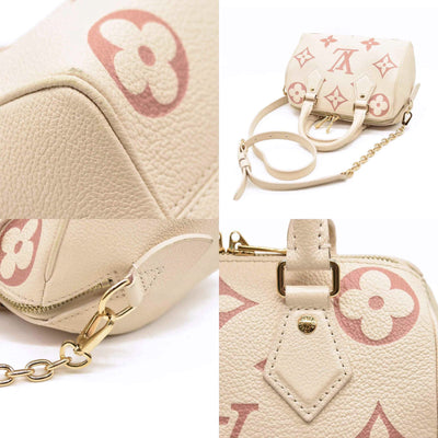 Louis Vuitton Empreinte Monogram Giant Speedy Bandouliere 20 Creme Rose Trianon RFID