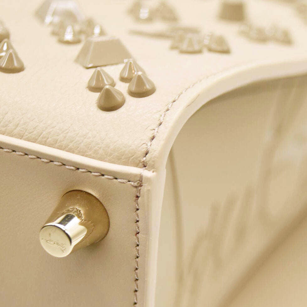 Christian Louboutin Women's Natural Medium Paloma Studded Leather Satchel