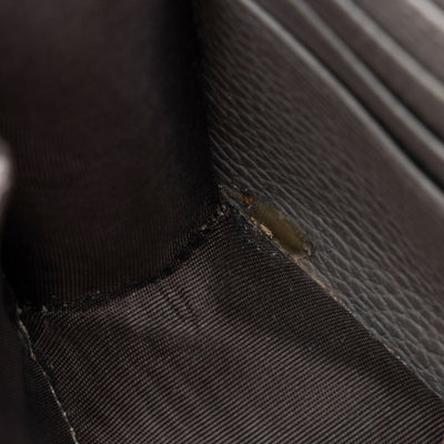 GUCCI Dollar Calfskin Enamel Mini GG Marmont Chain Wallet Grey