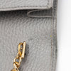 GUCCI Dollar Calfskin Enamel Mini GG Marmont Chain Wallet Grey