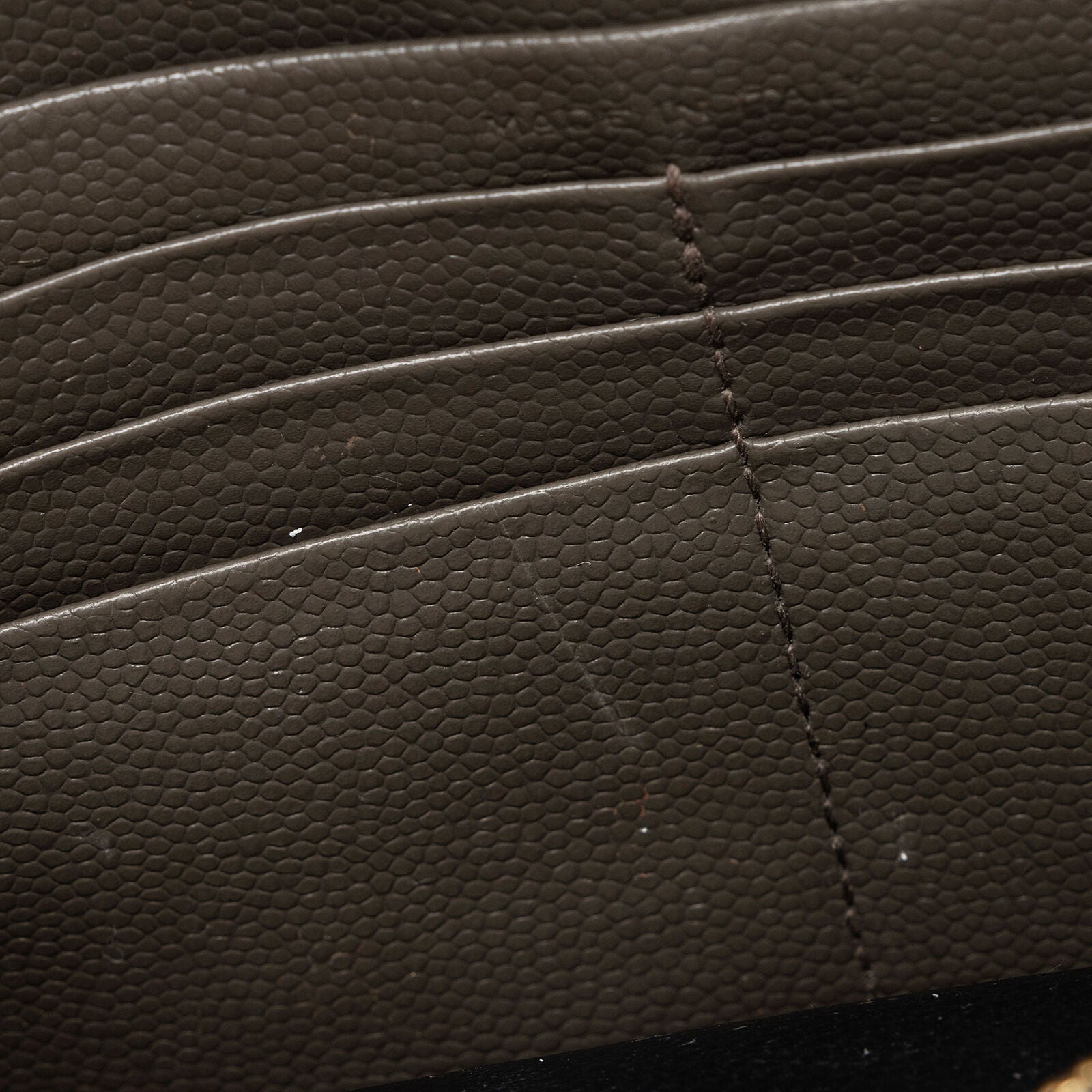 SAINT LAURENT Grain De Poudre Matelasse Chevron Monogram Chain Wallet Fog