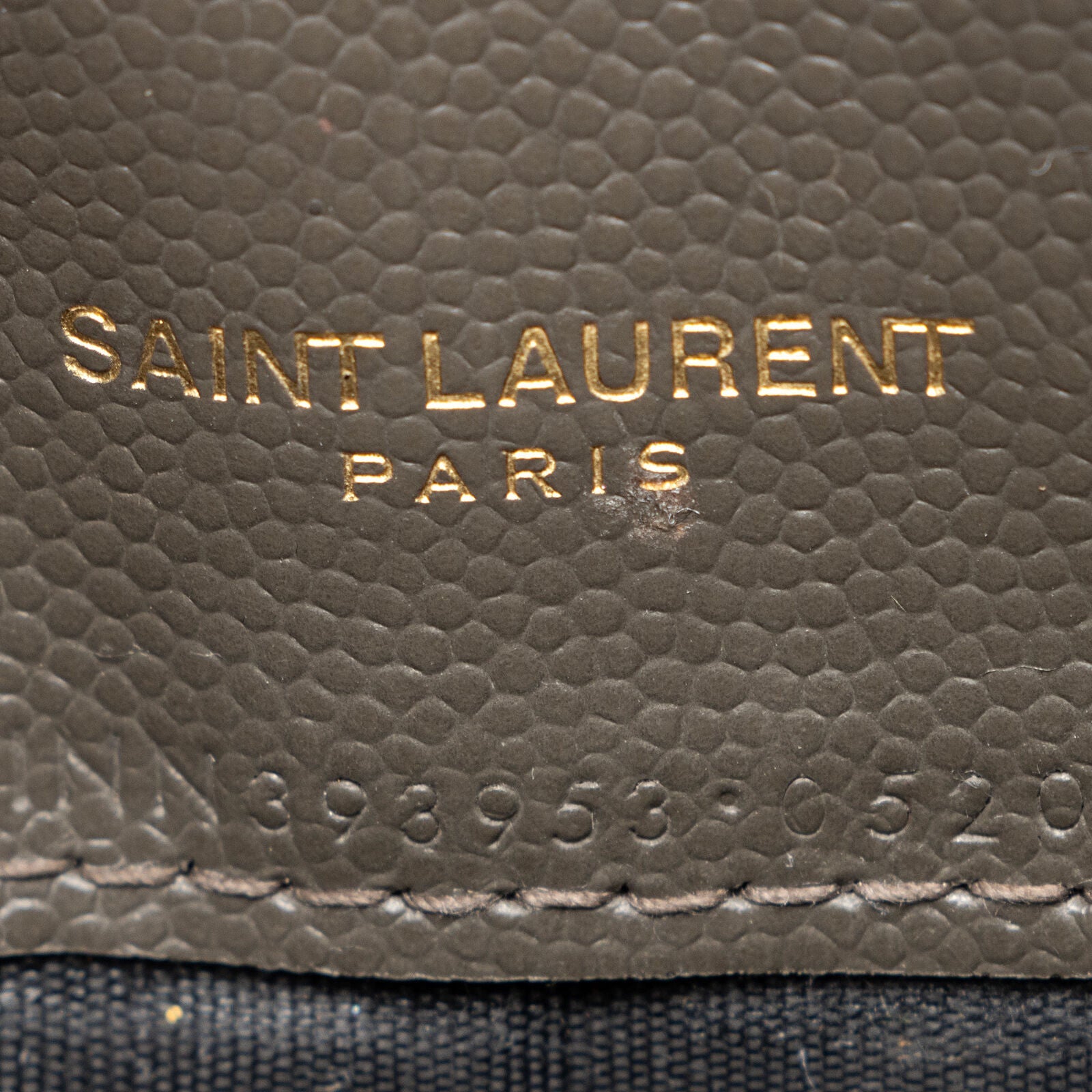 SAINT LAURENT Grain De Poudre Matelasse Chevron Monogram Chain Wallet Fog