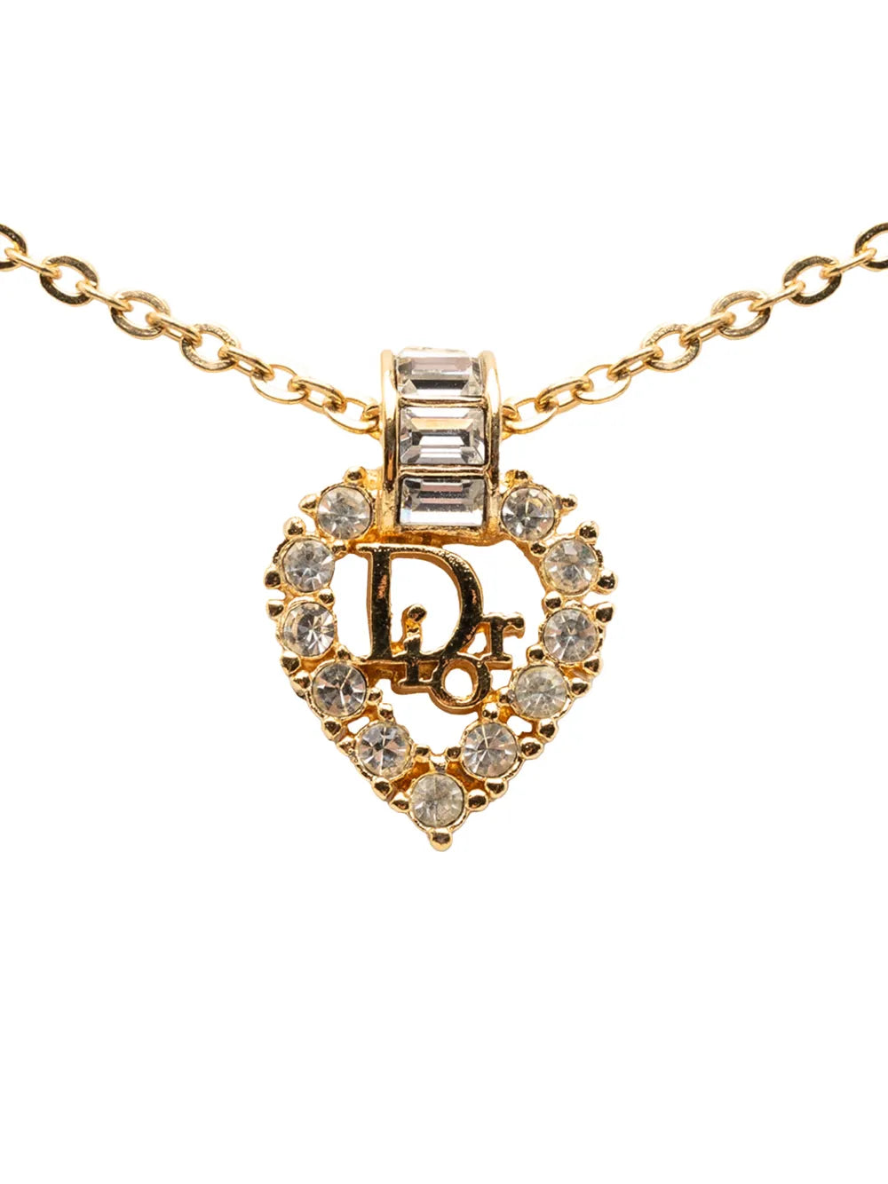 $440 Dior 20th century heart crystal pendant necklace