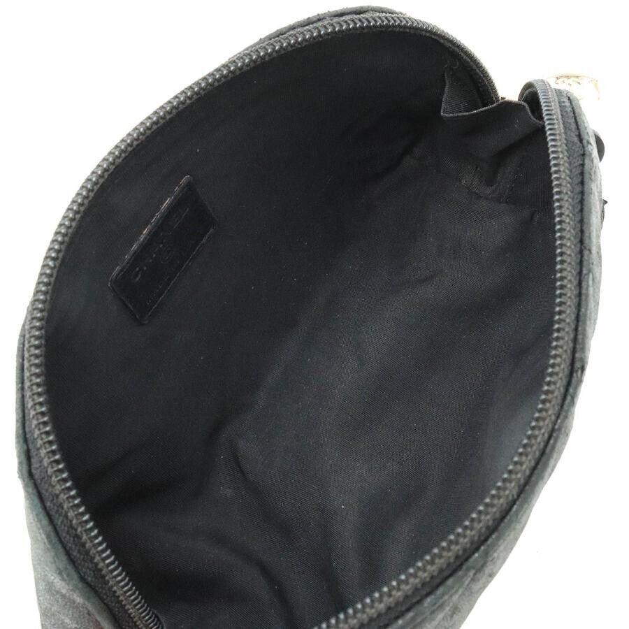 Pre-order Chanel Matelasse Cosmetic Pouch Black Leather Gold Heart Clover CoCo Mark