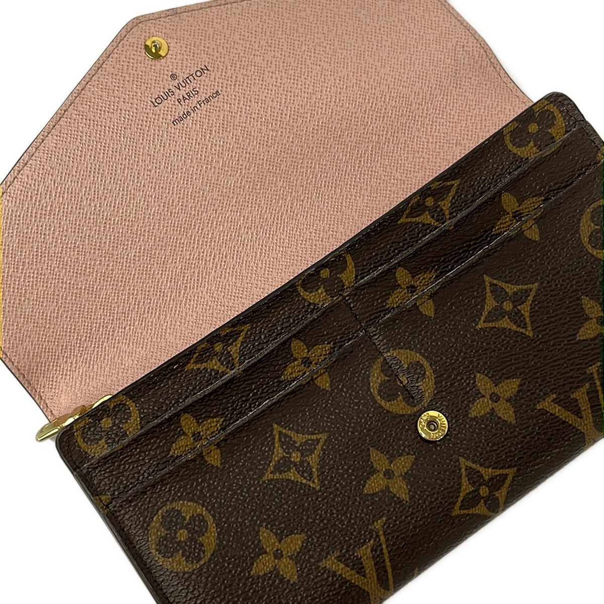 $800 LOUIS VUITTON Portefeuille Sarah Monogram Long Wallet M62235 Rose Ballerine