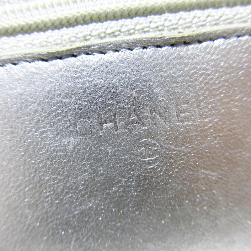 CHANEL Metallic Lambskin Quilted Wallet On Chain WOC Silver 15*