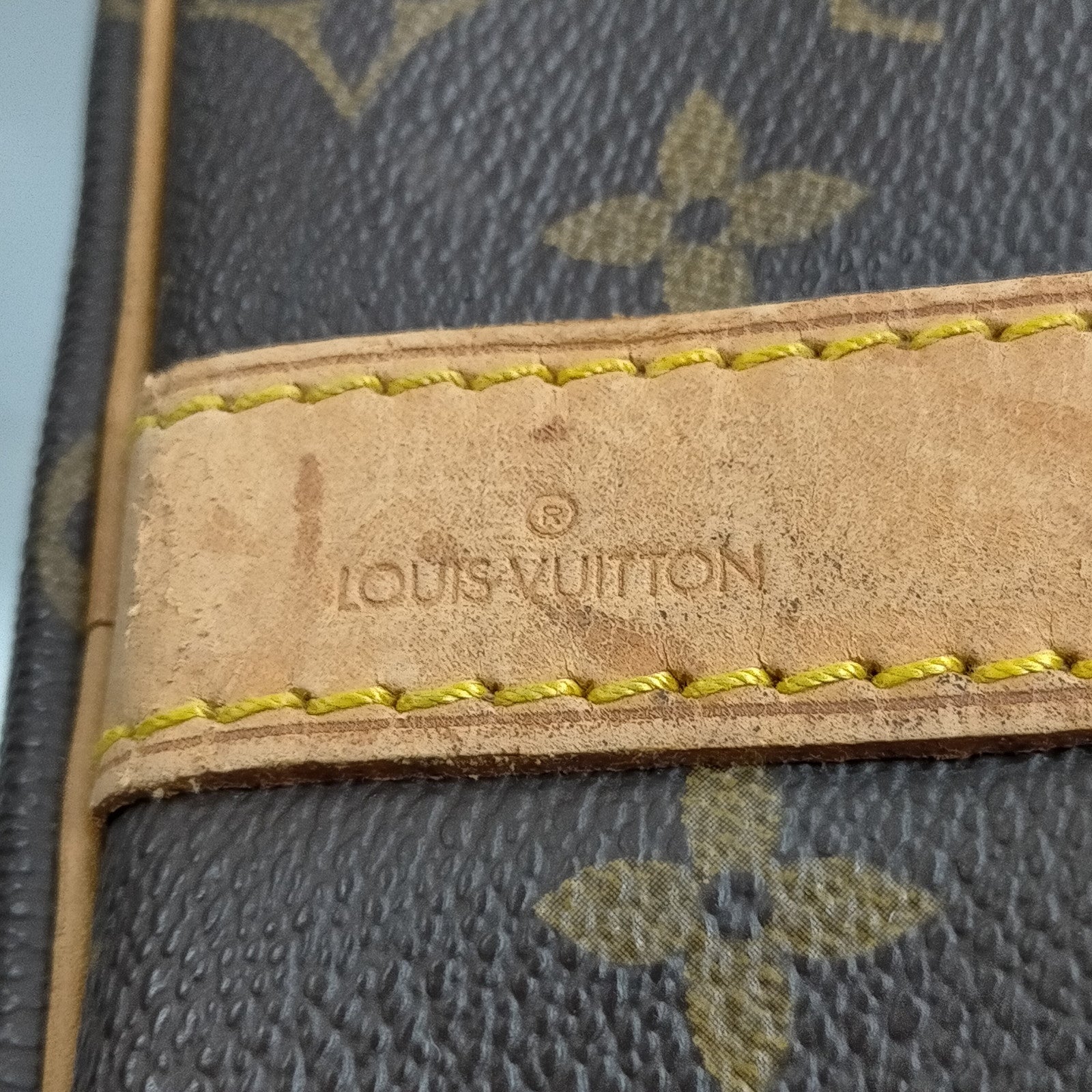 $2650 1991 Louis Vuitton LV Boston Bag Keepall Bandouliere 45 Brown Monogram MI0911