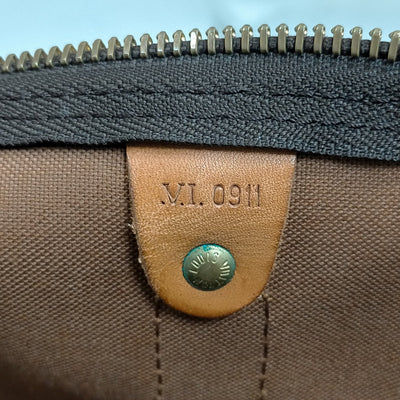 $2650 1991 Louis Vuitton LV Boston Bag Keepall Bandouliere 45 Brown Monogram MI0911