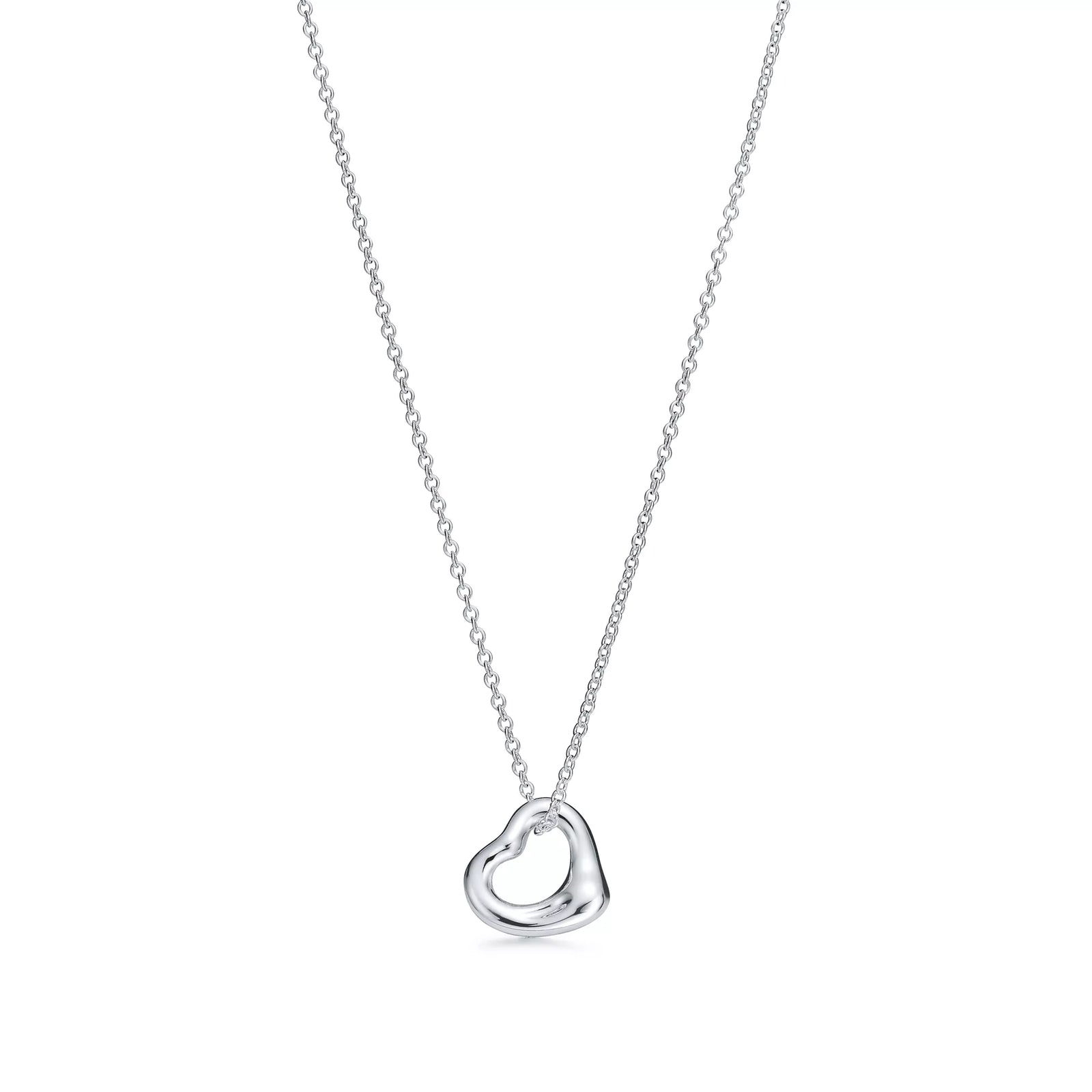 $345 Tiffany & Co. Elsa Peretti 11 mm Open Heart Pendant Sterling Silver