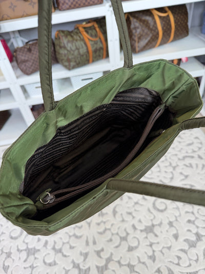 $1200 Prada Tessuto Nylon Top Handle Bag