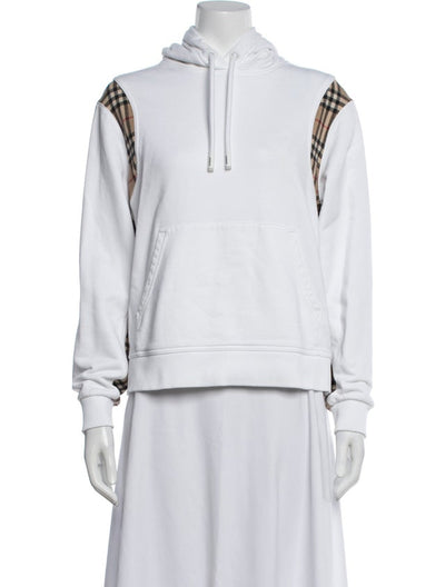 $680 Burberry Plaid Print Crew Neck Hoodie Small Womens
