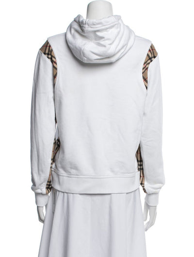 $680 Burberry Plaid Print Crew Neck Hoodie Small Womens