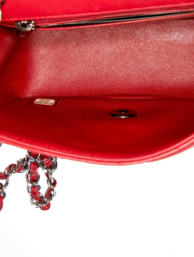 $5200 Chanel Classic Mini Square Flap Bag Red