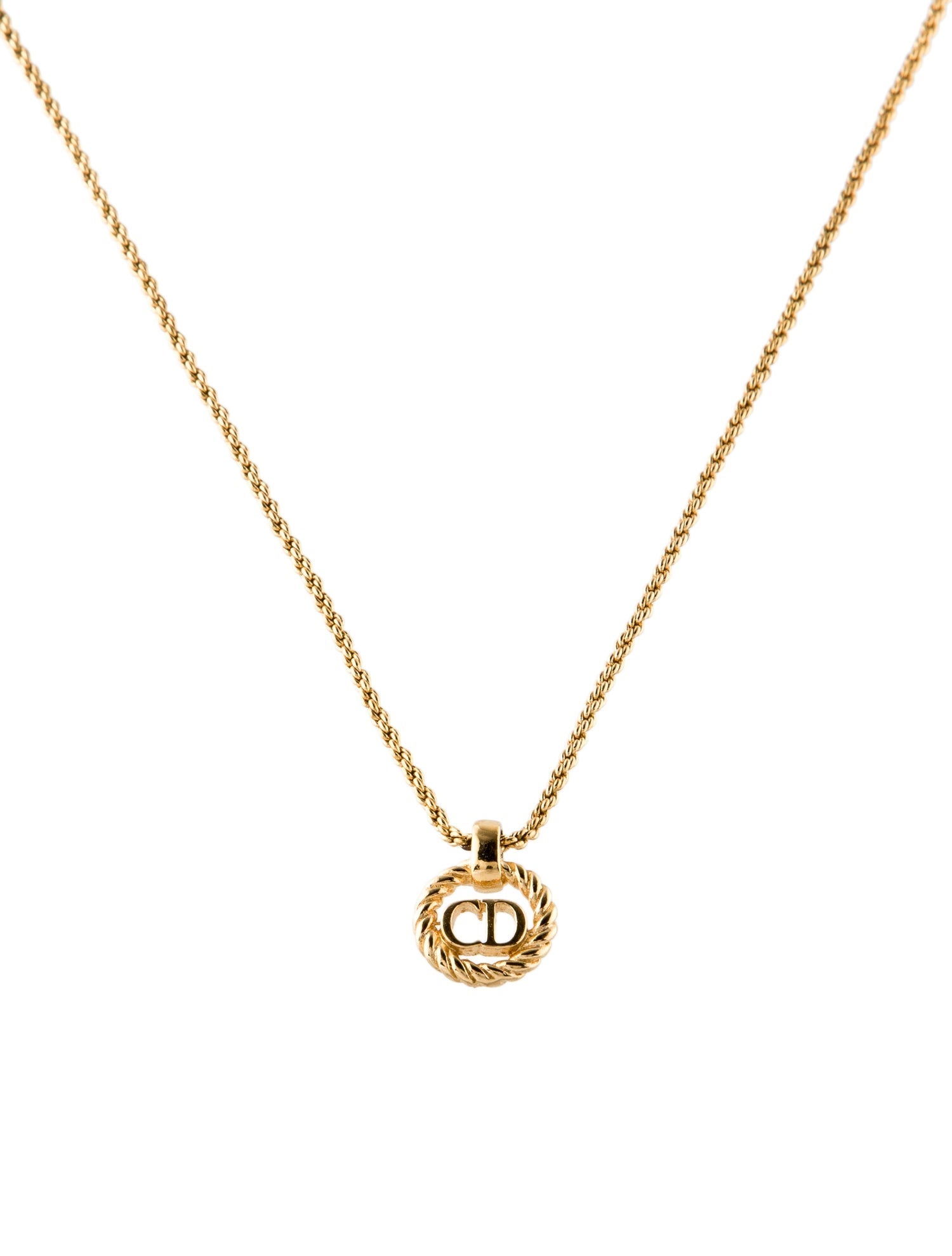 $410 Dior Vintage 'CD' Pendant Necklace