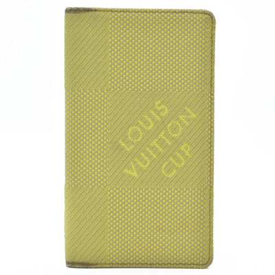 $510 Louis Vuitton  Damier Geant Americas Cup Card Holder Wallet Yellow