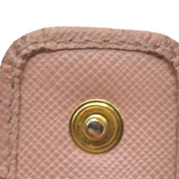 PRADA Logo Saffiano Leather Bifold Wallet Purse Pink