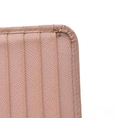 PRADA Logo Saffiano Leather Bifold Wallet Purse Pink