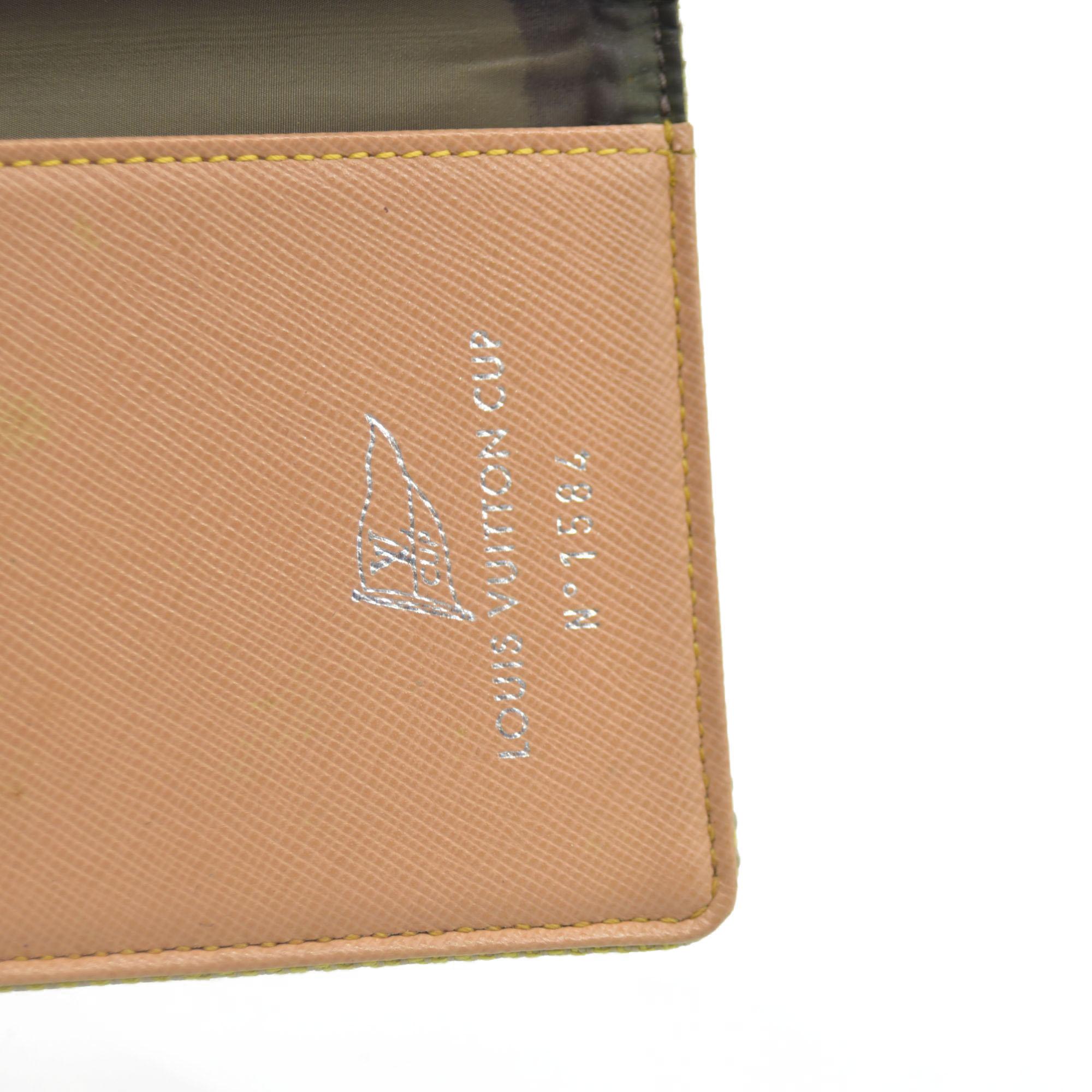 $510 Louis Vuitton  Damier Geant Americas Cup Card Holder Wallet Yellow