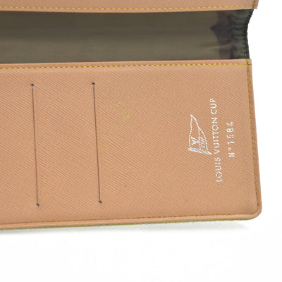 $510 Louis Vuitton  Damier Geant Americas Cup Card Holder Wallet Yellow