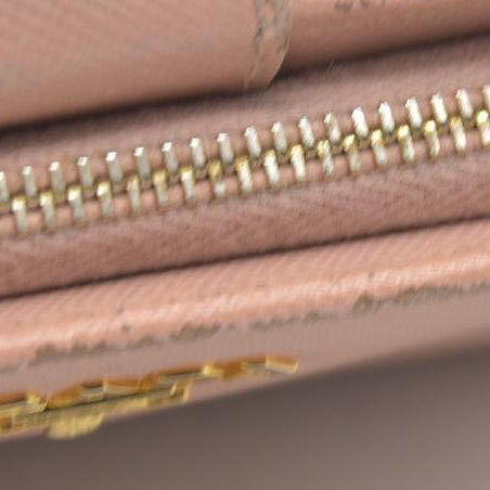 PRADA Logo Saffiano Leather Bifold Wallet Purse Pink