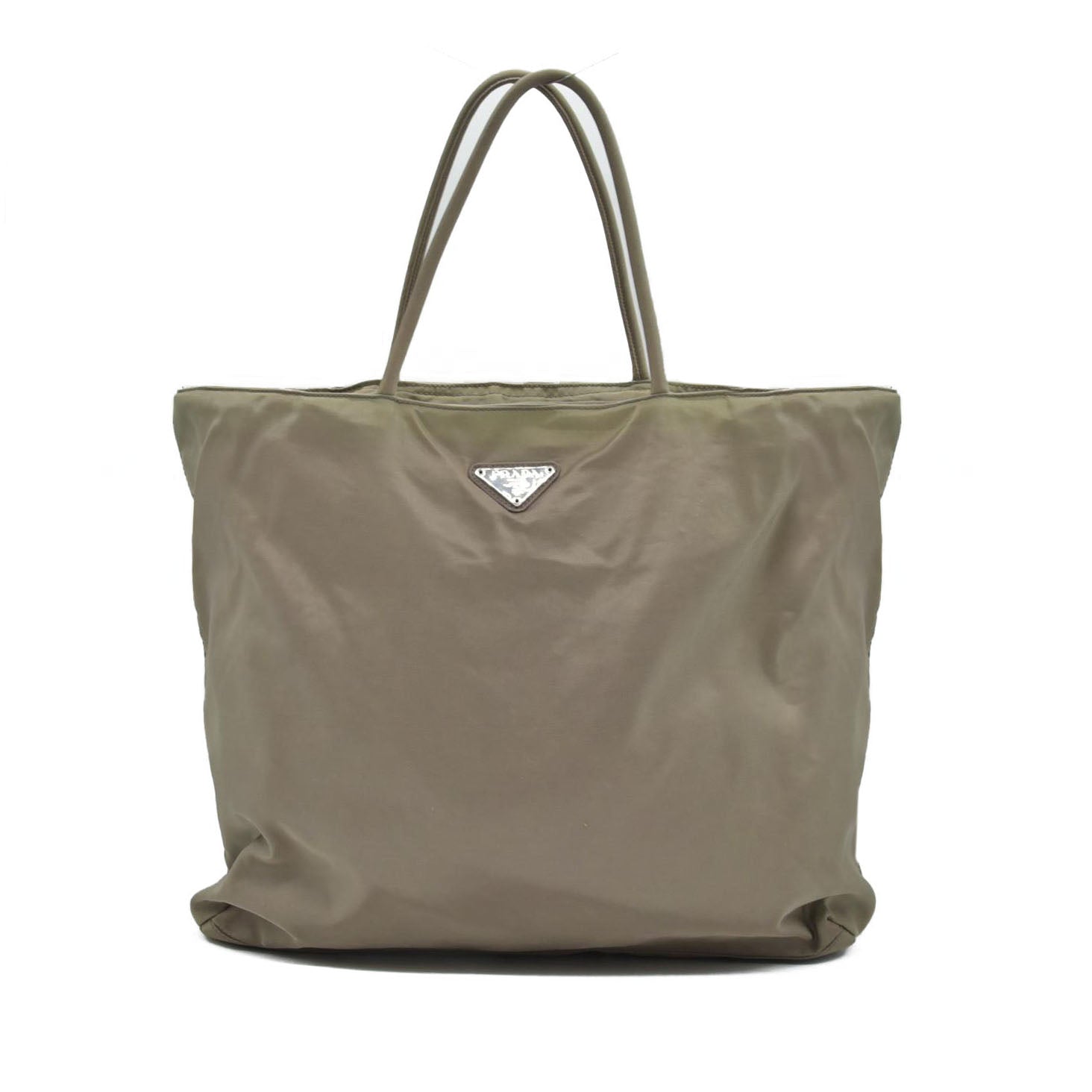 $500 Prada  Tessuto Nylon Tote Greige CONSIGNMENT