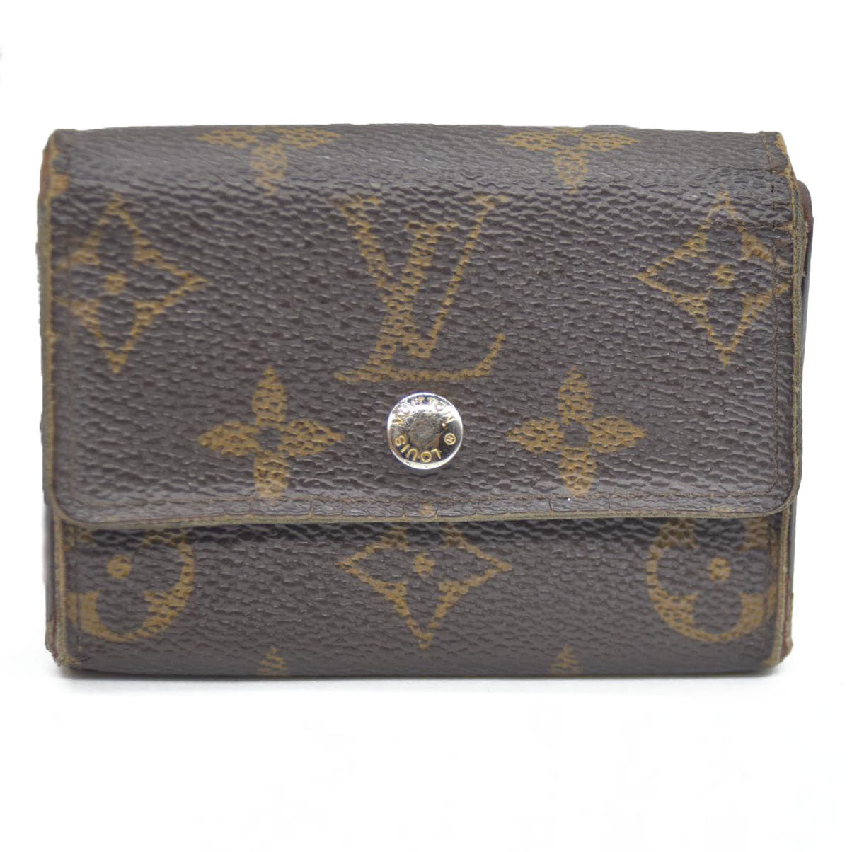 Louis Vuitton $430 Monogram Porte Monnaie Plat Coin Purse Wallet MI1027
