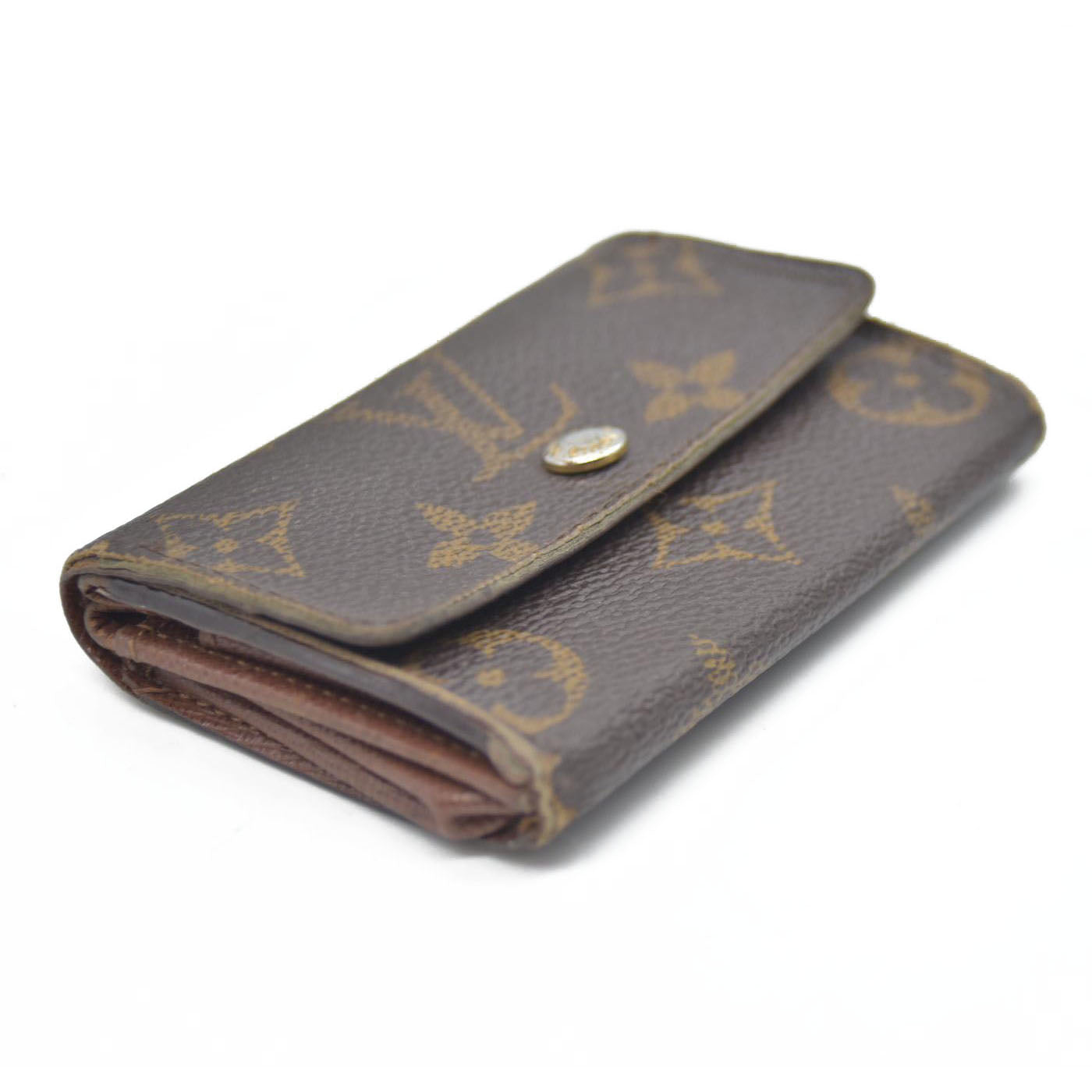 Louis Vuitton $430 Monogram Porte Monnaie Plat Coin Purse Wallet MI1027
