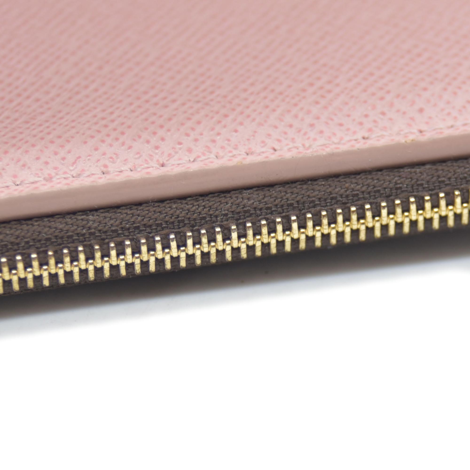 $605 Louis Vuitton Damier Ebene Victorine Wallet Rose Ballerine